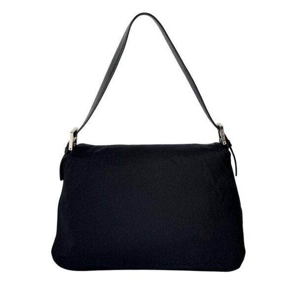 Authentic FENDI Mamma Zucca Bucket Baguette Shoulder Flap Bag Black Purse Tote - Picture 3 of 10